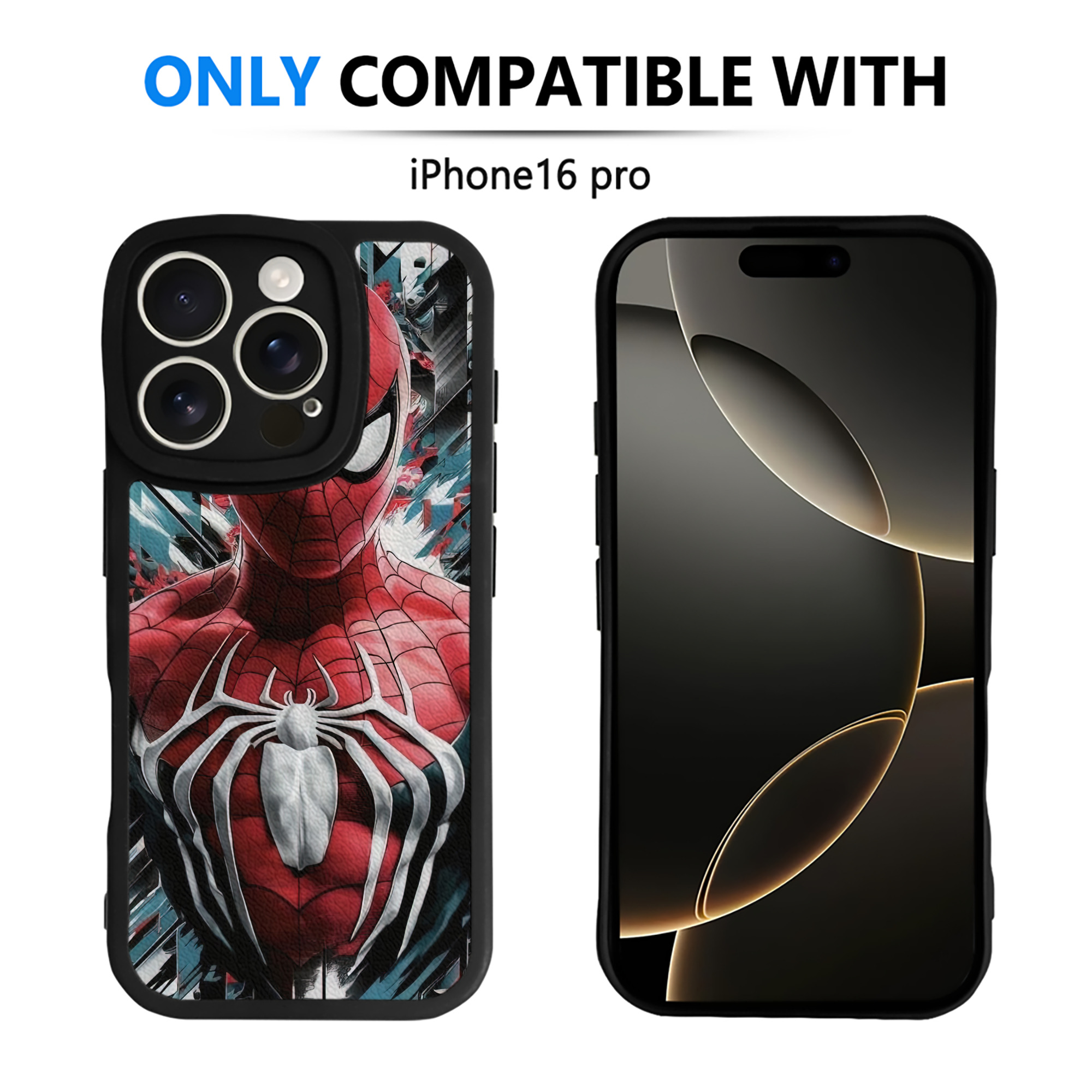 （画像用） Spider Man スパイダーマン 【iPhone 16シリーズ対応】シリコンスマホケース（レザー調） 材質：シリコン